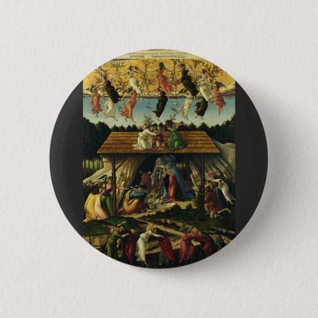 Mystic Nativity by Sandro Botticelli  Button (Front)