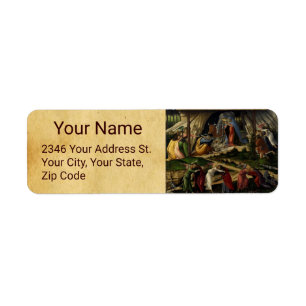 MYSTIC NATIVITY by Sandro Botticelli ,Christmas Label