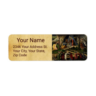 MYSTIC NATIVITY by Sandro Botticelli ,Christmas Label