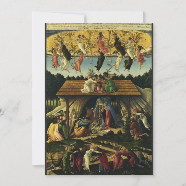 Mystic Nativity by Sandro Botticelli  Holiday Card (Front)