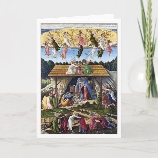 Mystic Nativity by Sandro Botticelli Holiday Card (Front)