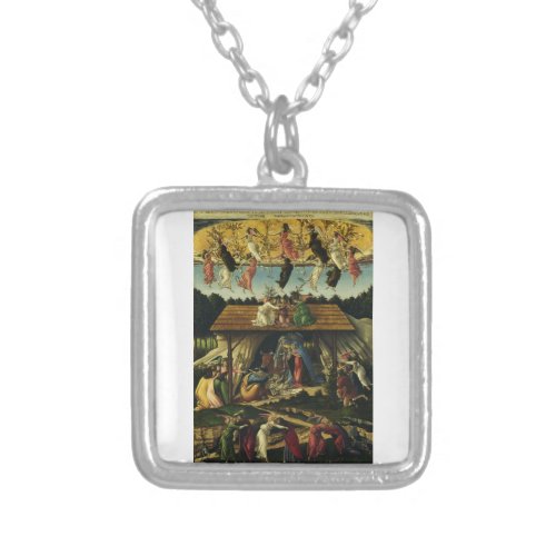 Mystic Nativity by Sandro Botticelli  Silver Plated Necklace