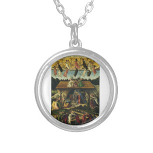 Mystic Nativity by Sandro Botticelli  Silver Plated Necklace