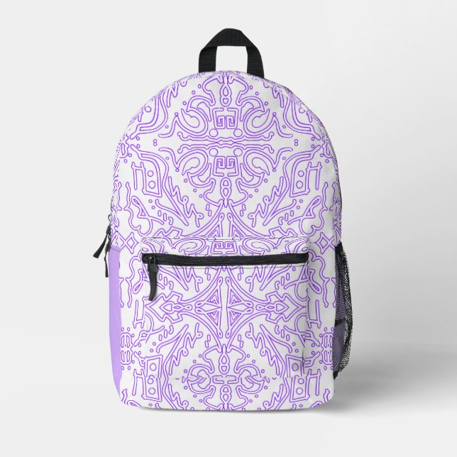 Mystic Nebula Lilac Printed Backpack (Front)