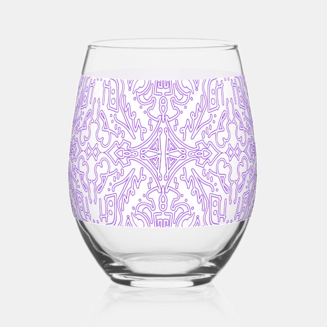 Mystic Nebula Lilac Stemless Wine Glass (Back)