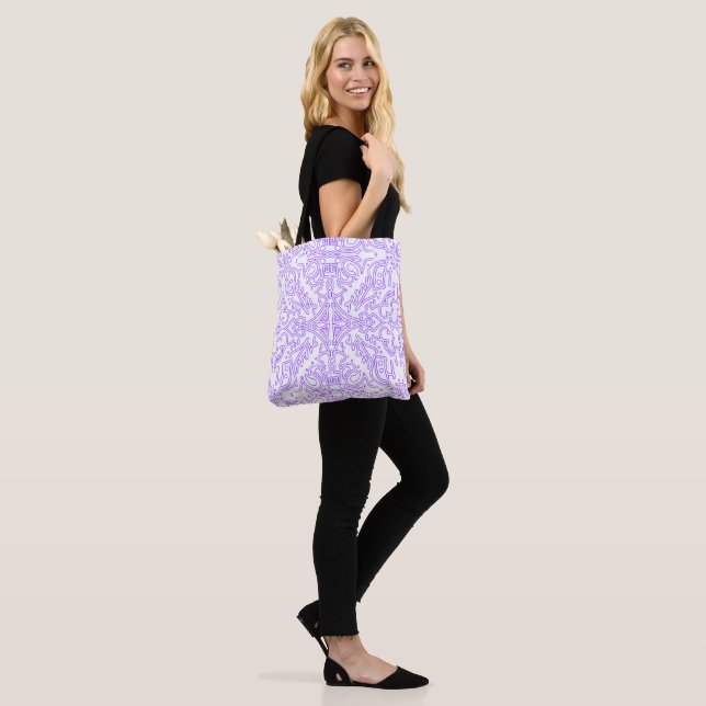 Mystic Nebula Lilac Tote Bag (On Model)