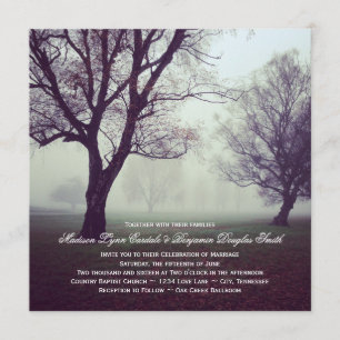 Mystic Oak Trees Country Wedding Invitations