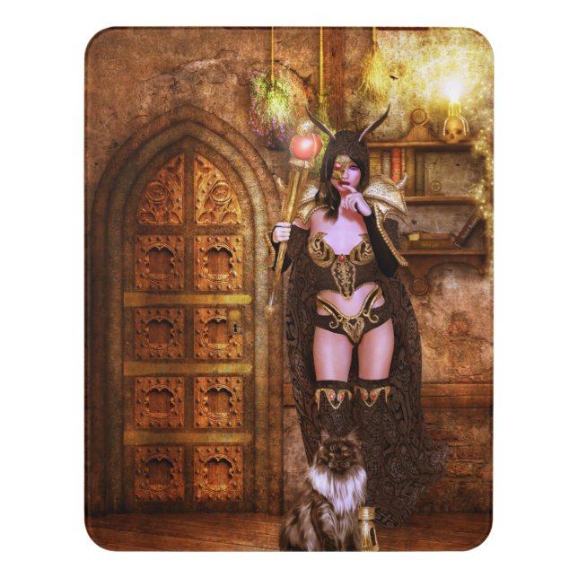 Mystic of the Velvet Shadows Door Sign (Contemporary Vert)