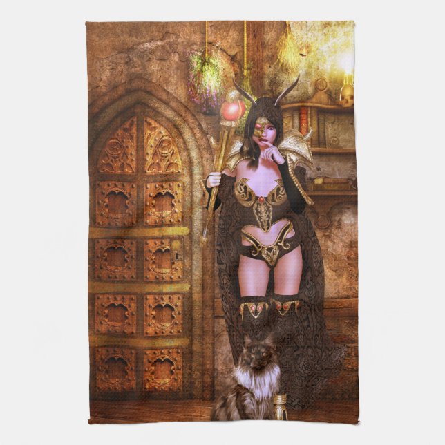 Mystic of the Velvet Shadows Kitchen Towel (Vertical)