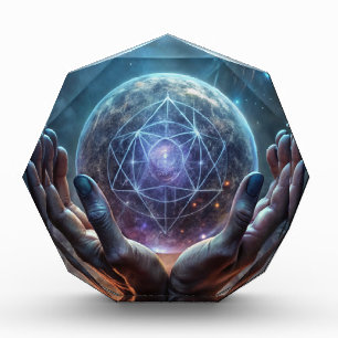 Mystic Orb with Sacred Energy Design Acrylic Award