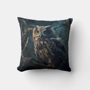 Mystic Owl Night Watch Throw Pillow