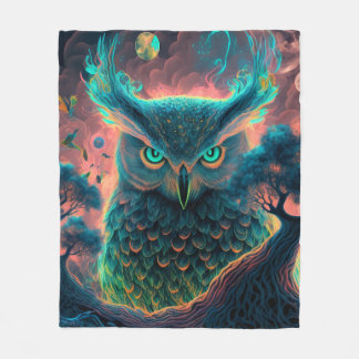 Mystic Owl Psychedelic Blanket | Spirit Animal