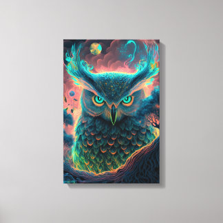 Mystic Owl Psychedelic Canvas Print