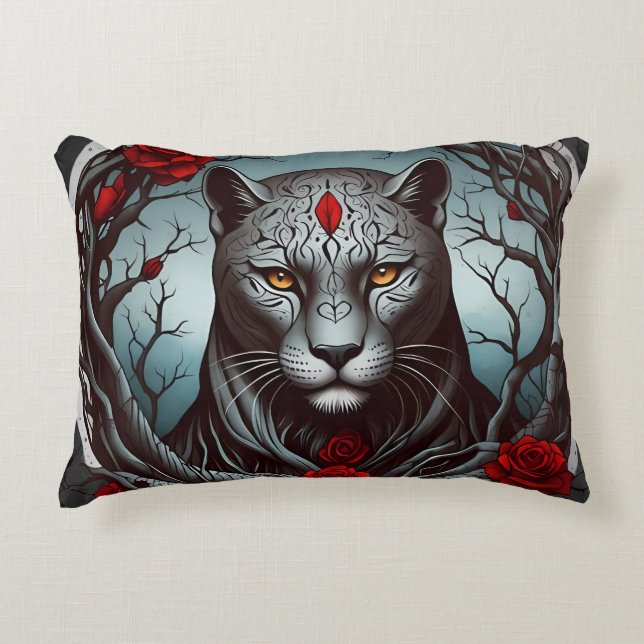 Mystic Panther or Enchanted Beast Accent Pillow (Front)