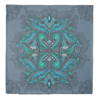 Mystic Peacock Feathers Duvet Cover