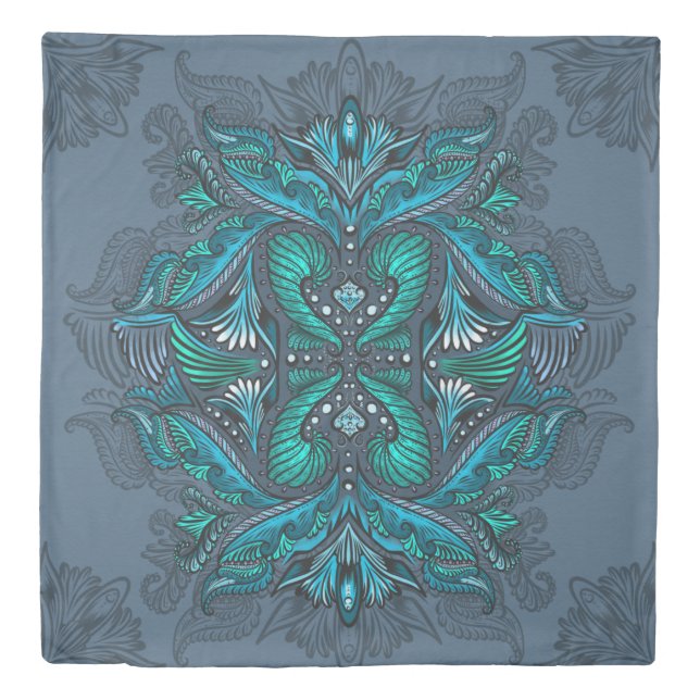 Mystic Peacock Feathers  Duvet Cover (Front)