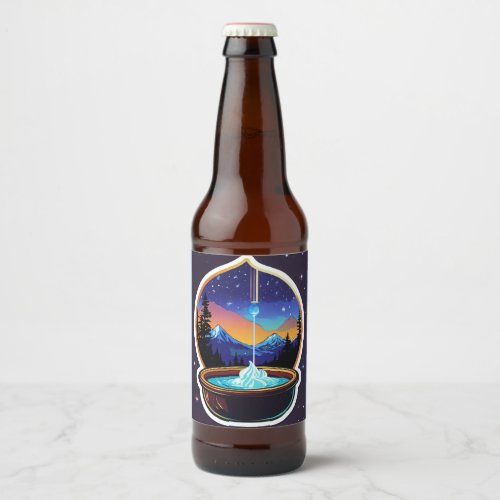  Mystic Peaks Beer Bottle Label