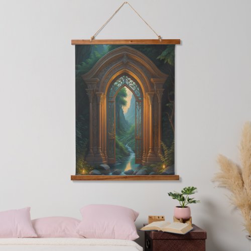 Mystic Portal Enchanted Forest Realm Fantasy Hanging Tapestry
