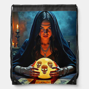 Mystic Psychic Fortune Teller Design Drawstring Bag