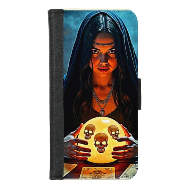Mystic Psychic Fortune Teller Design iPhone Wallet Case (Front)