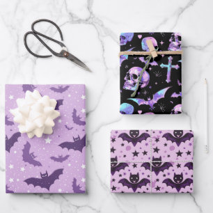 Mystic Purple Gothic Wrapping Paper Sheets