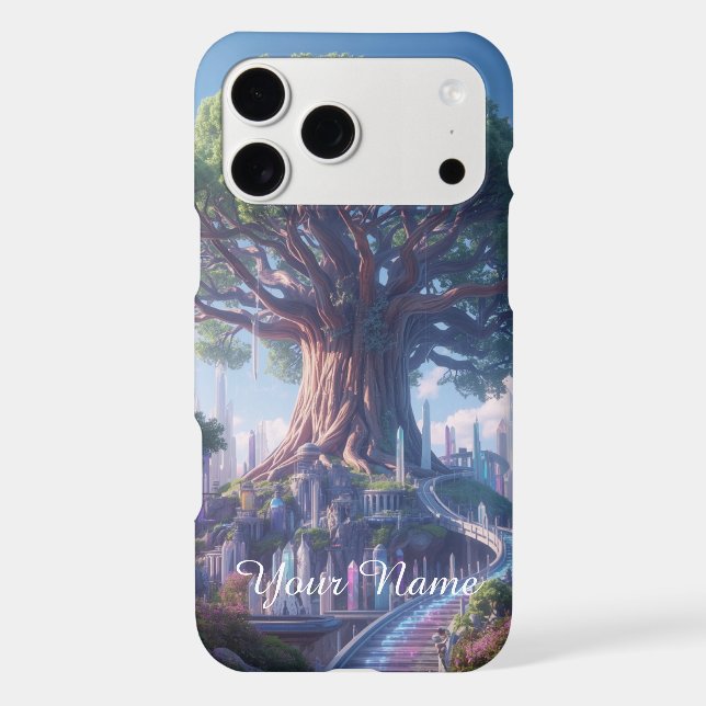 Mystic Purple Tree of Life Monogram Phone Case (Back)