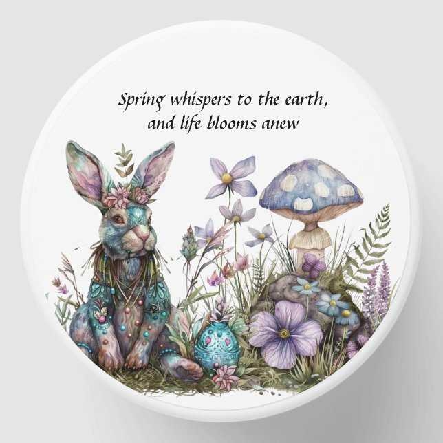 Mystic Rabbit with Mushrooms  Mini Candle Favors (Front)