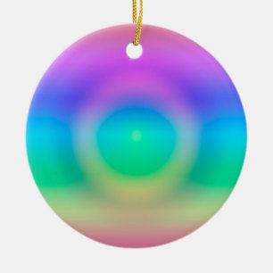 Mystic Rainbow Eye Ombre Ceramic Ornament