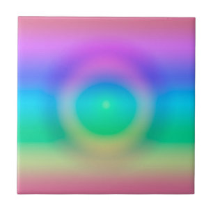 Mystic Rainbow Eye Ombre   Ceramic Tile
