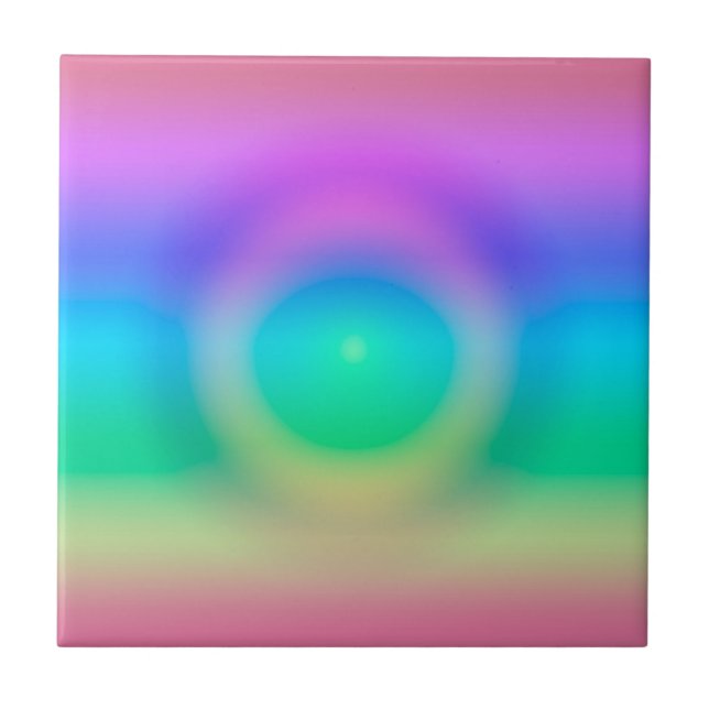 Mystic Rainbow Eye Ombre   Ceramic Tile (Front)