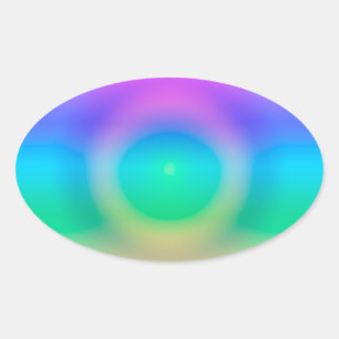Mystic Rainbow Eye Ombre  Oval Sticker