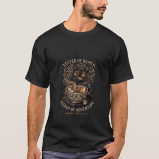 Mystic Ramen Cat Folk Art T-shirt