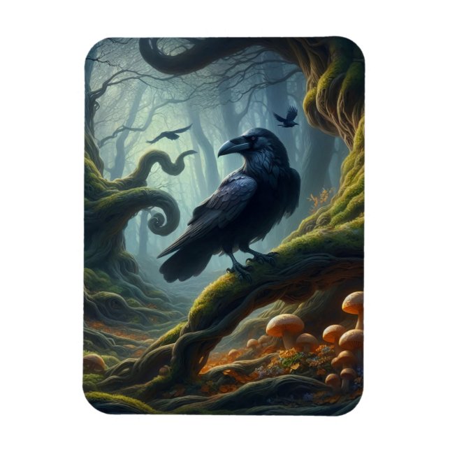 Mystic Raven Forest Hues Magnet (Vertical)