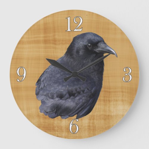 Mystic Raven Portrait Celtic Pagan Art Large Clock