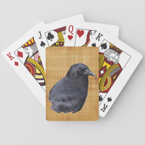 Mystic Raven Portrait Celtic Pagan Art Playing Cards