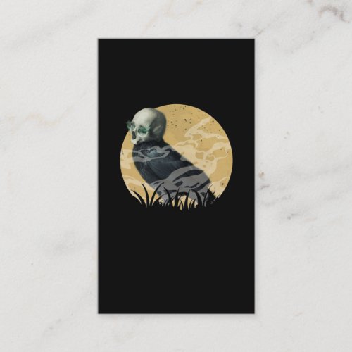 Mystic Raven Skull Crow Moon Gothic Bird Business Card