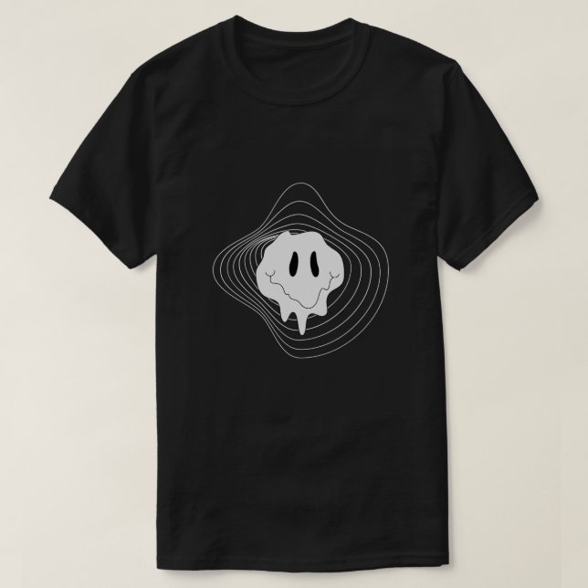 Mystic Ripple Ghost - Modern Minimalist T-Shirt (Design Front)