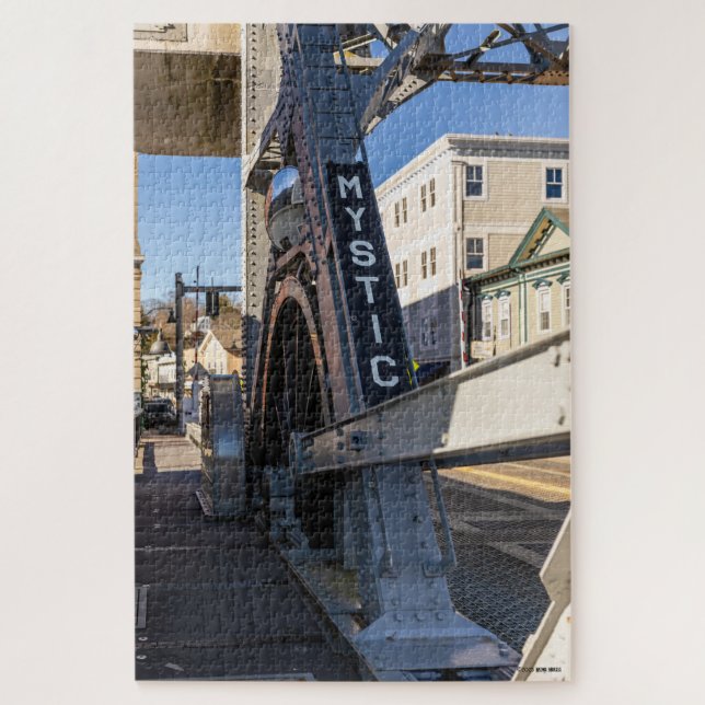 Mystic River Bascule Bridge in Connecticut Jigsaw Puzzle (Vertical)