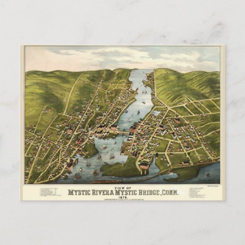 Mystic River CT Postcard