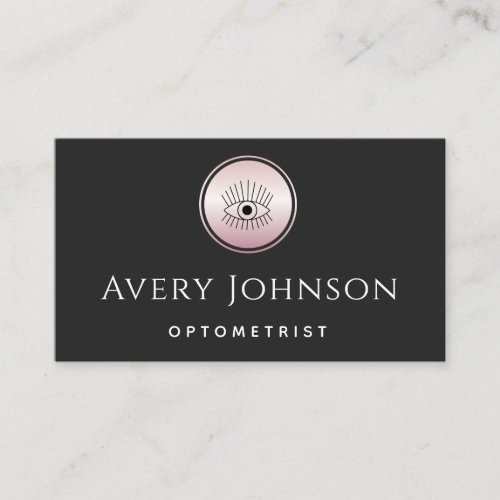 Mystic Rose Gold Eye Logo Optometric Chic Vision Business Card