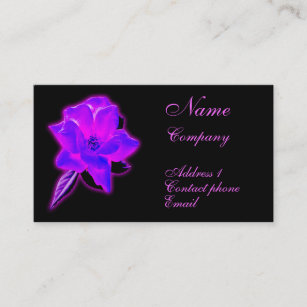 Mystic rose purple neon glow business card