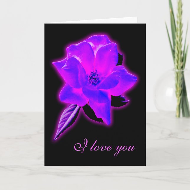 Mystic rose purple neon glow card (Front)