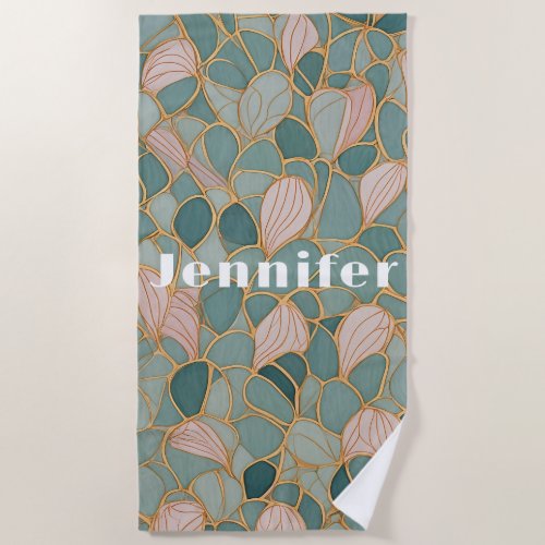 Mystic Scales Pastel Fantasy  Beach Towel