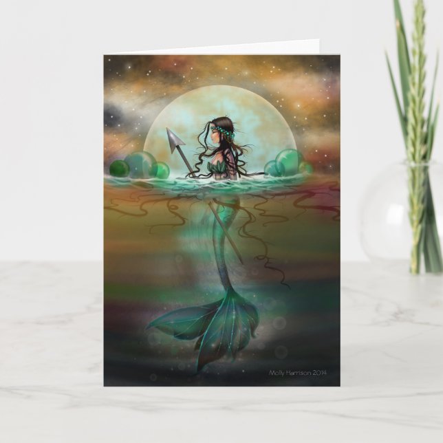 Mystic Sea Mermaid Fantasy Art by Molly Harrison Card (Front)