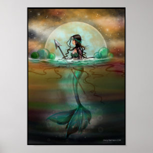 Mystic Sea Mermaid Fantasy Art Poster