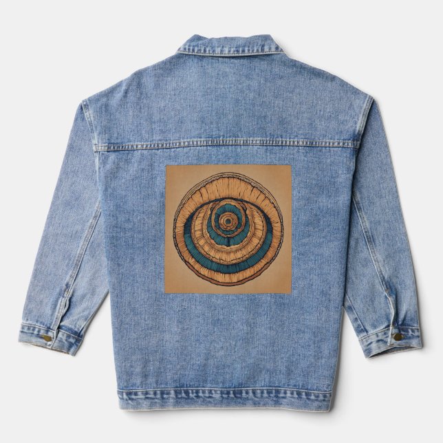 Mystic Seashell – Ocean Essence Tee Design Denim Jacket (Back)
