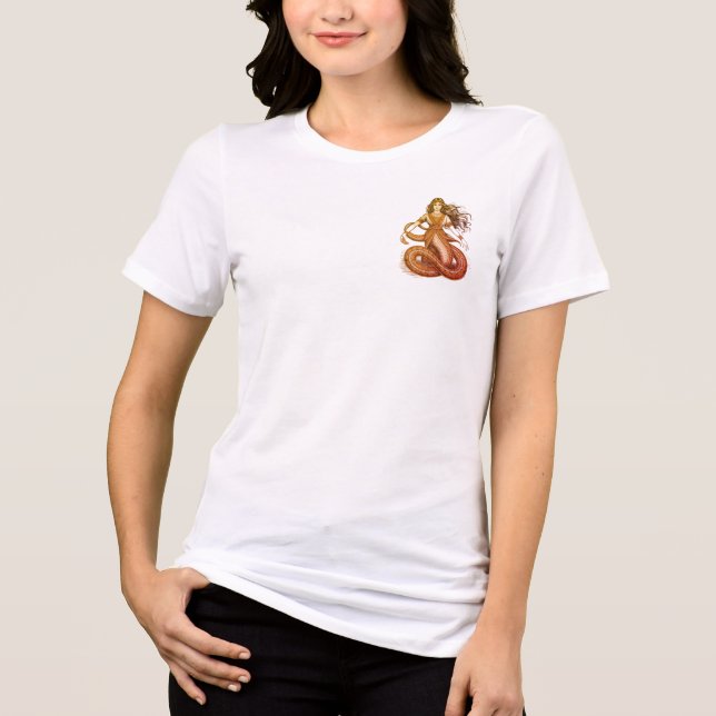 Mystic Shahmaran Serpent Queen – Ancient Mythology Tri-Blend Shirt (Front)