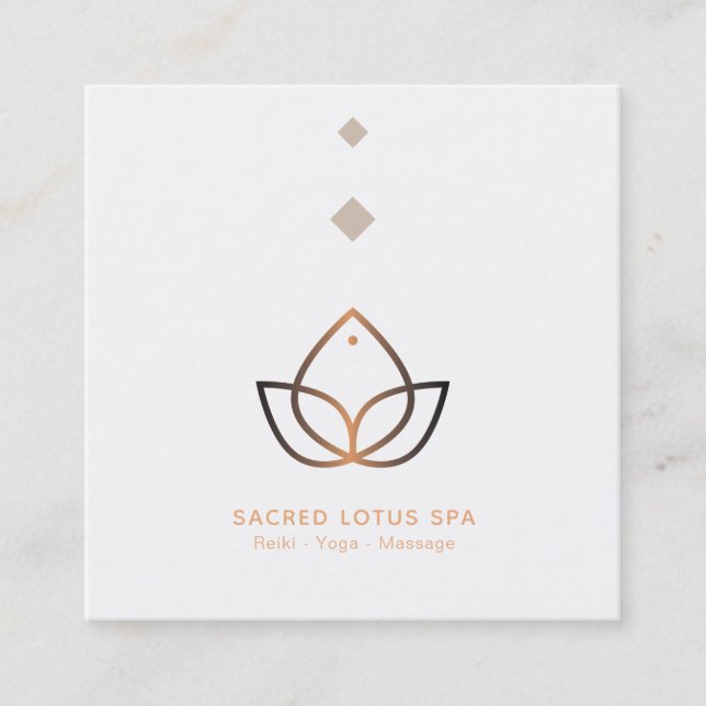 *~* Mystic Shaman Sacred Geometry Alchemy Lotus Square Business Card (Front)