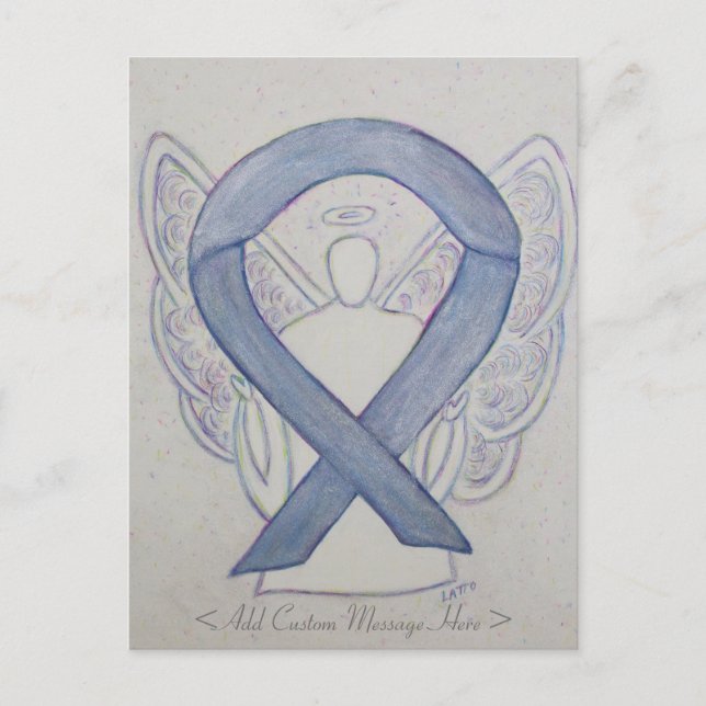 Mystic Silver Awareness Ribbon Angel Postcard (Front)