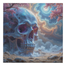 Mystic Skull  Faux Canvas Print